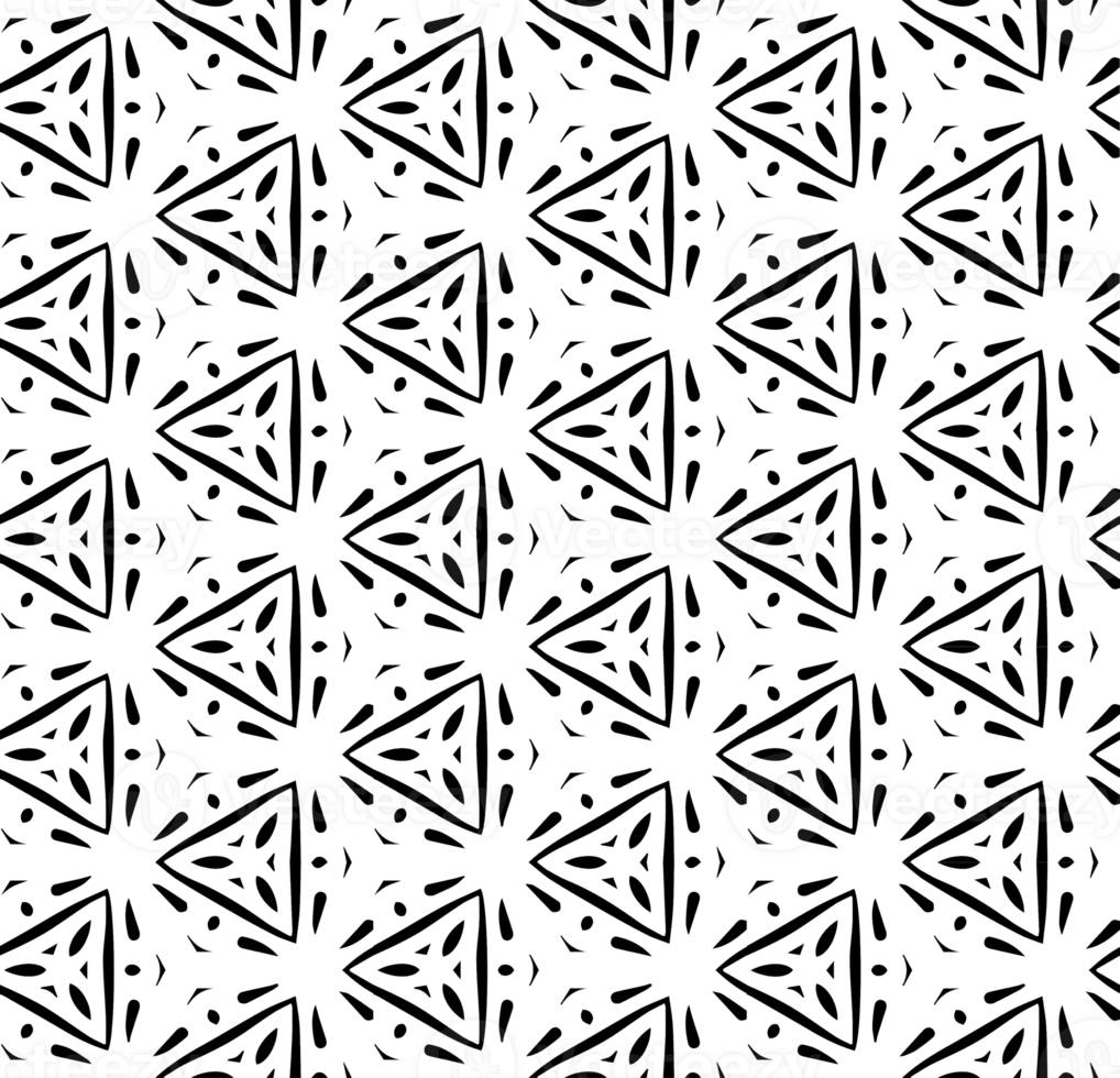 Black seamless abstract pattern. Overlay for background and backdrop. Ornamental design. PNG graphic illustration with transparent background.