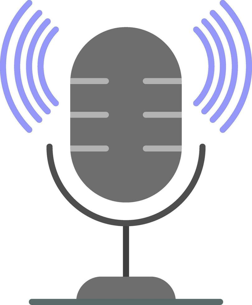 icono de micrófono plano vector