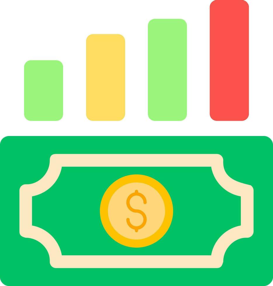 Money Growth Flat Icon vector