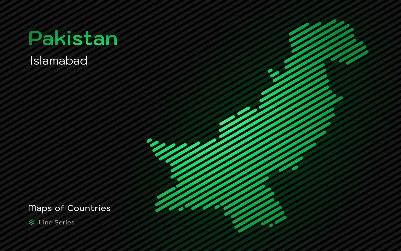 Pakistán mapa en un línea modelo. estilizado sencillo vector mapa