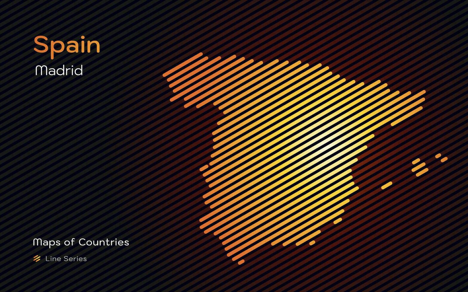 España mapa en un línea modelo. estilizado sencillo vector mapa