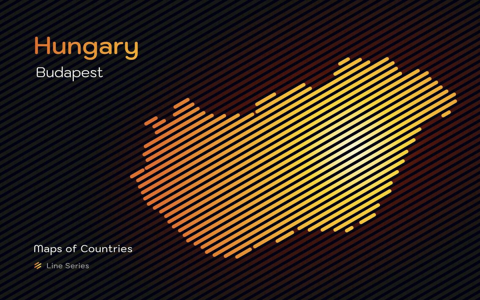 Hungría mapa en un línea modelo. estilizado sencillo vector mapa