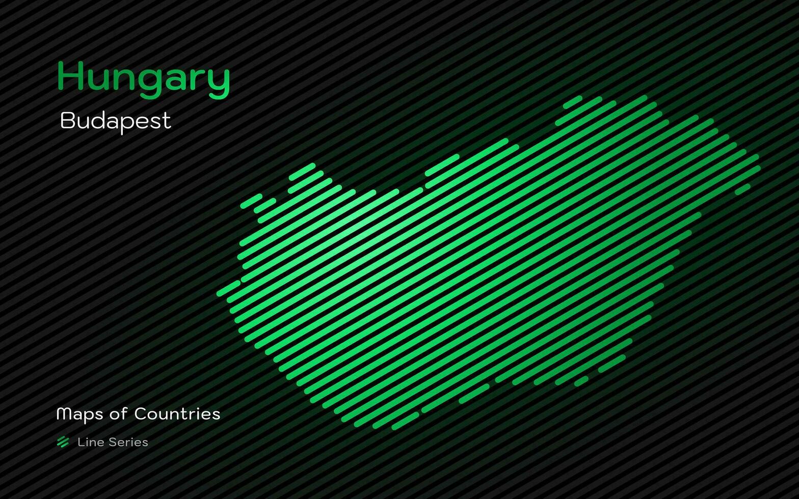 Hungría mapa en un línea modelo. estilizado sencillo vector mapa