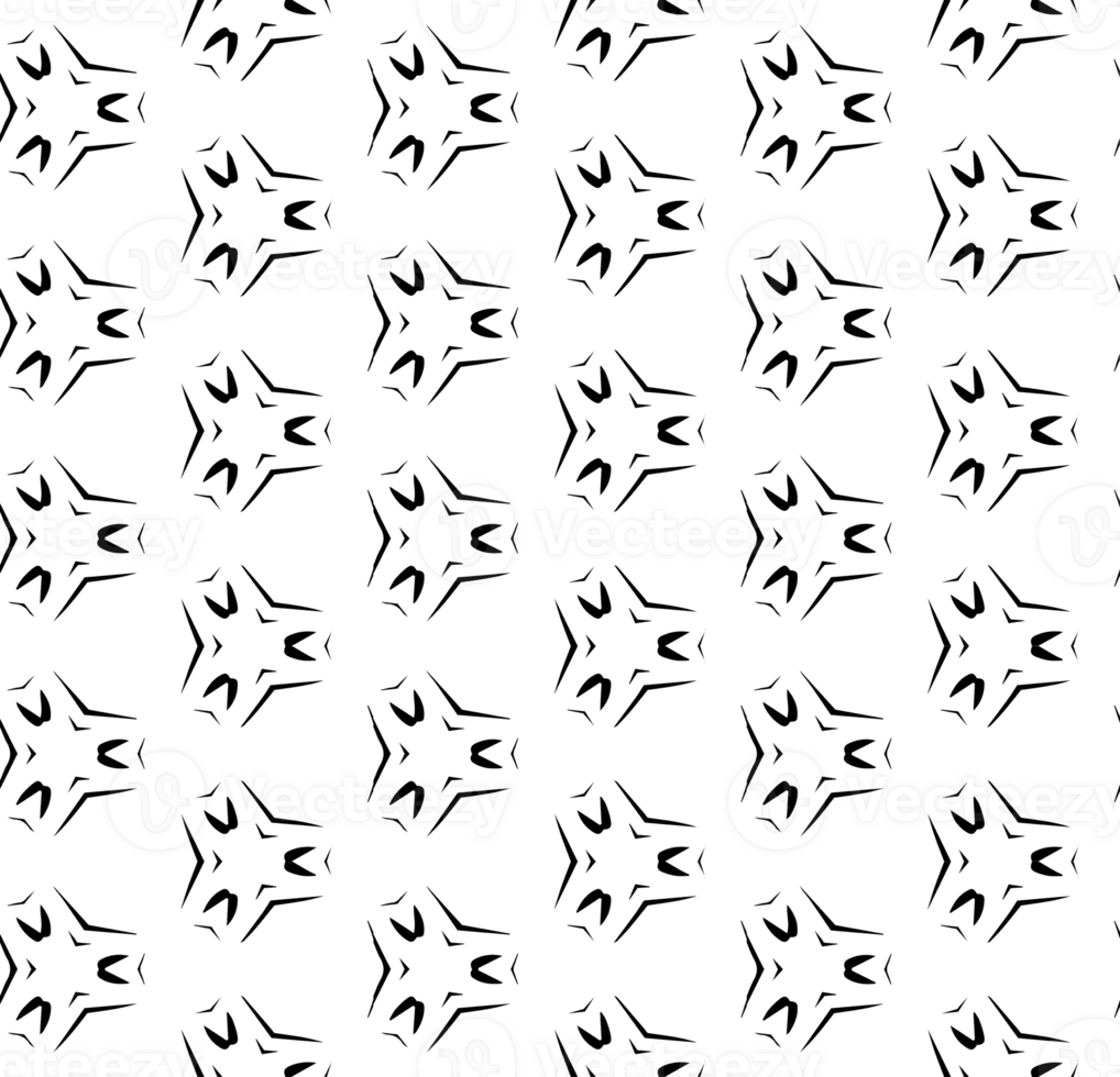 Black seamless abstract pattern. Overlay for background and backdrop. Ornamental design. PNG graphic illustration with transparent background.
