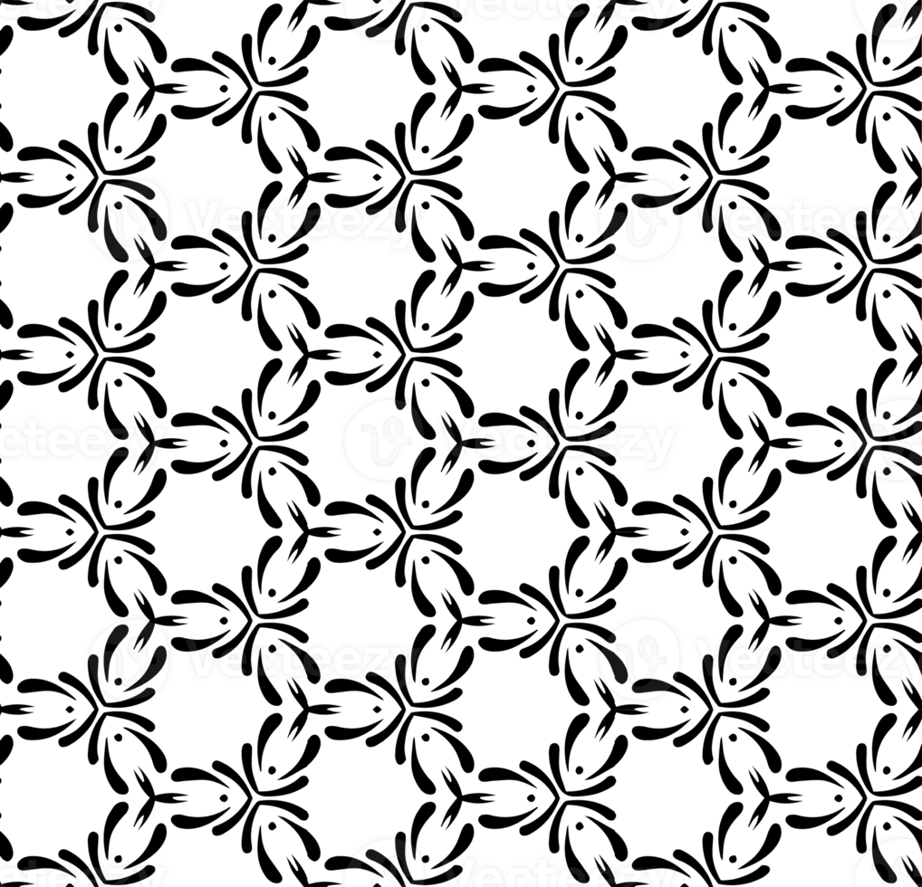 Black seamless abstract pattern. Overlay for background and backdrop. Ornamental design. PNG graphic illustration with transparent background.