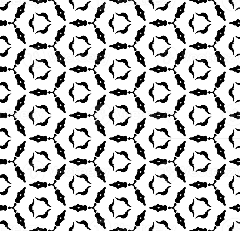 Black seamless abstract pattern. Overlay for background and backdrop. Ornamental design. PNG graphic illustration with transparent background.