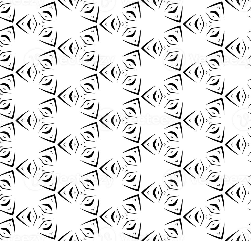 Black seamless abstract pattern. Overlay for background and backdrop. Ornamental design. PNG graphic illustration with transparent background.