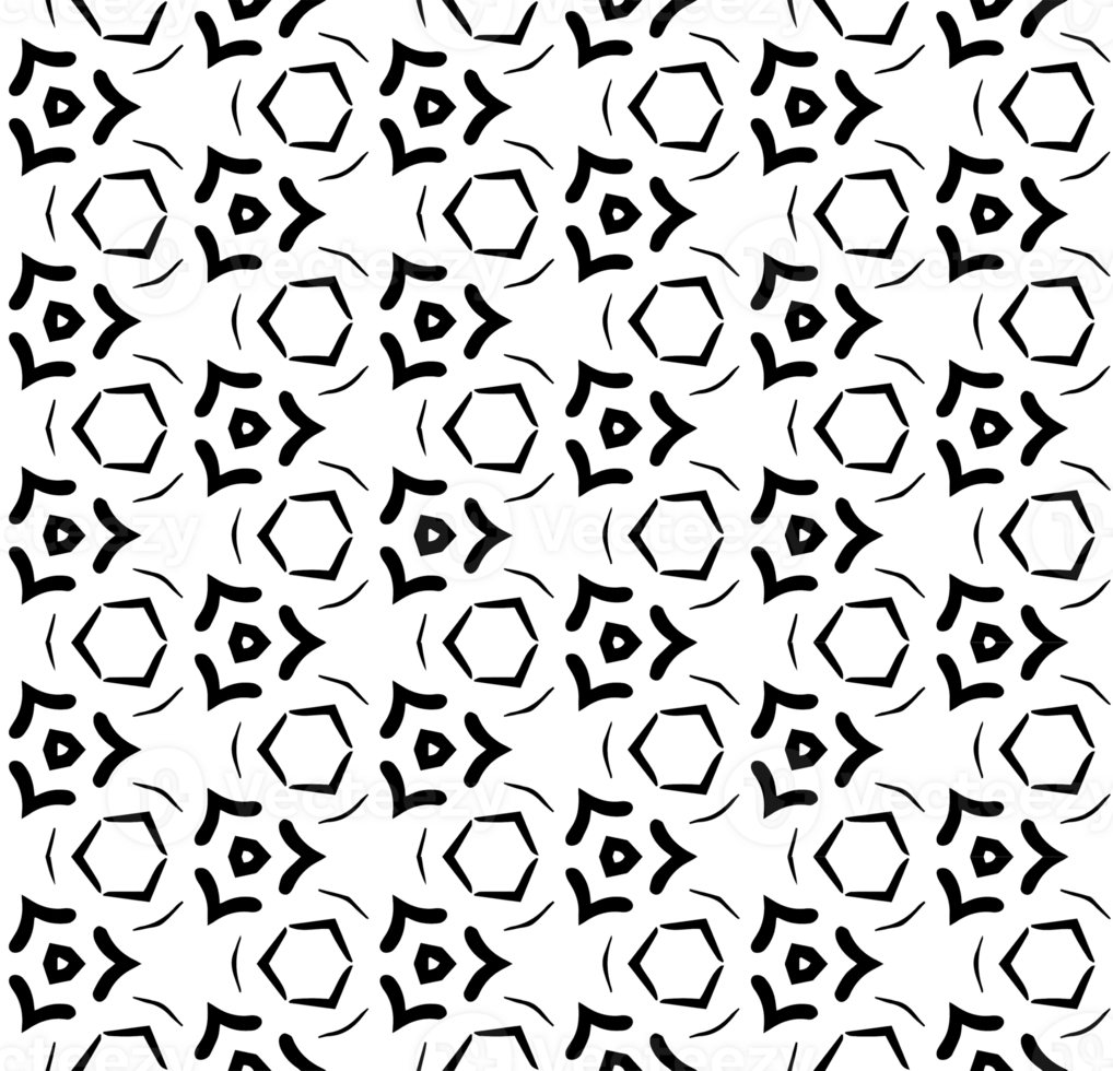 Black seamless abstract pattern. Overlay for background and backdrop. Ornamental design. PNG graphic illustration with transparent background.