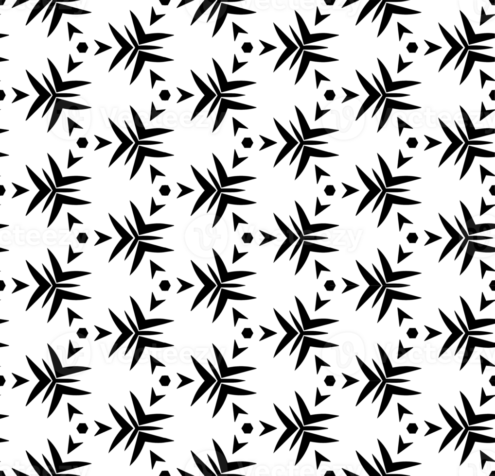 Black seamless abstract pattern. Overlay for background and backdrop. Ornamental design. PNG graphic illustration with transparent background.