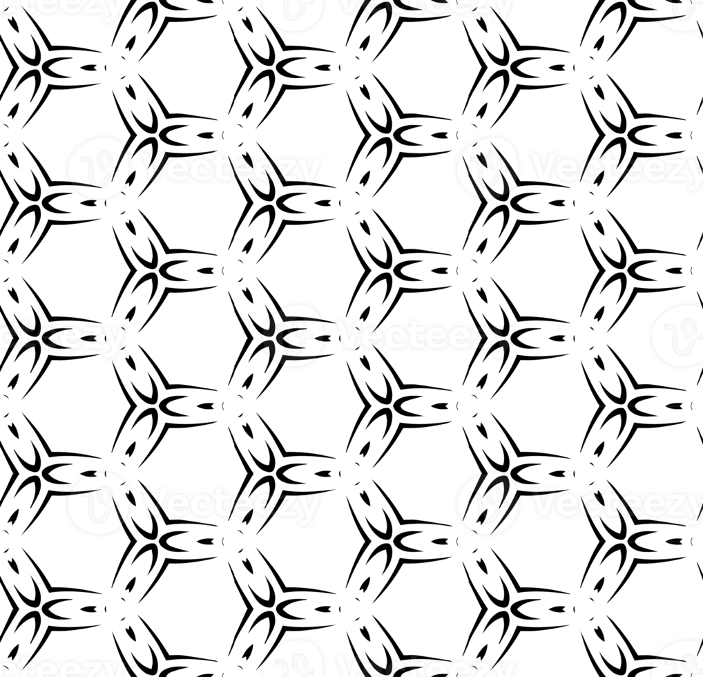 Black seamless abstract pattern. Overlay for background and backdrop. Ornamental design. PNG graphic illustration with transparent background.