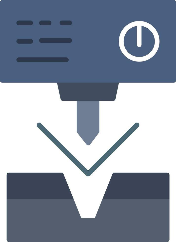 Metal Bending Machine Flat Icon vector