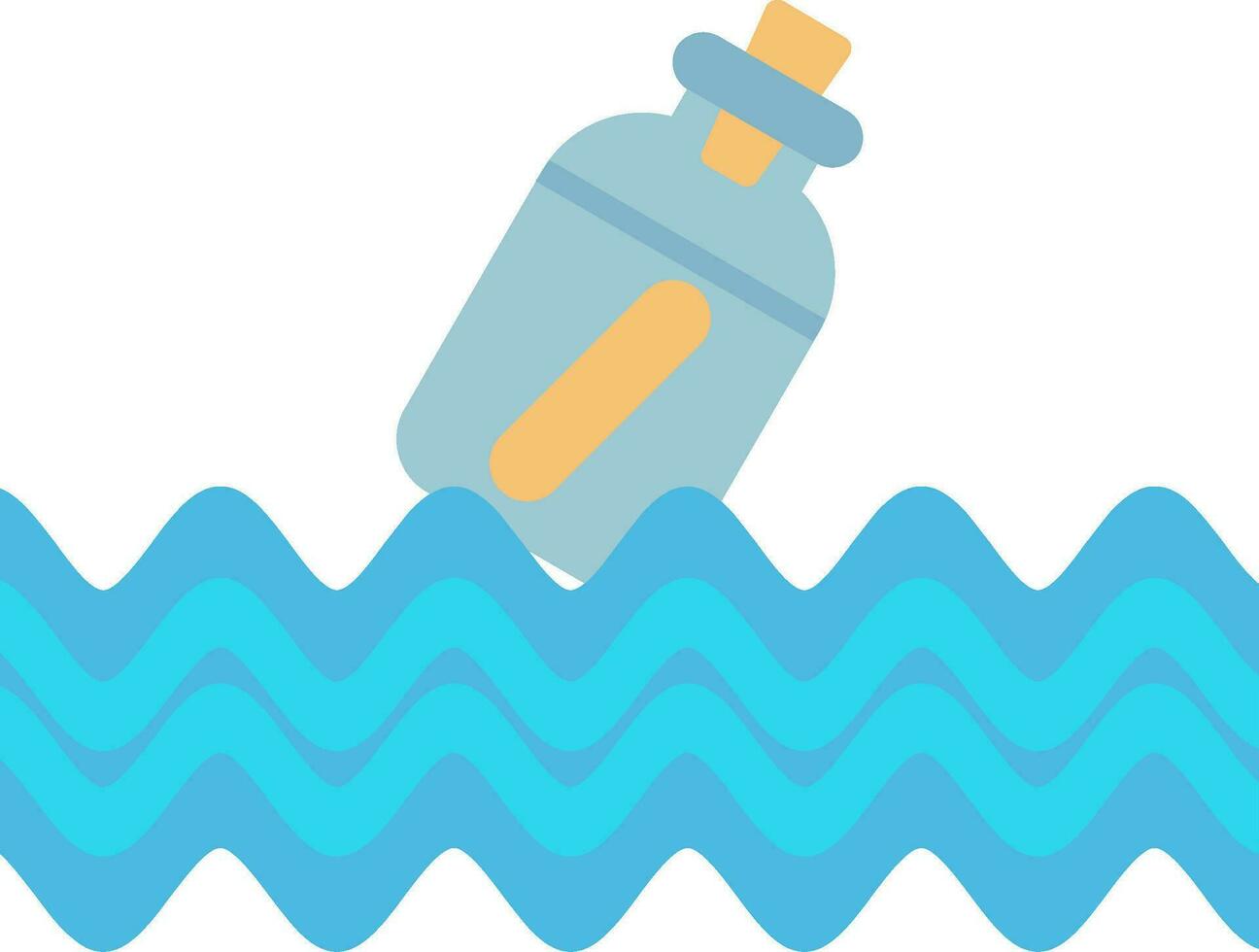 Message In A Bottle Flat Icon vector