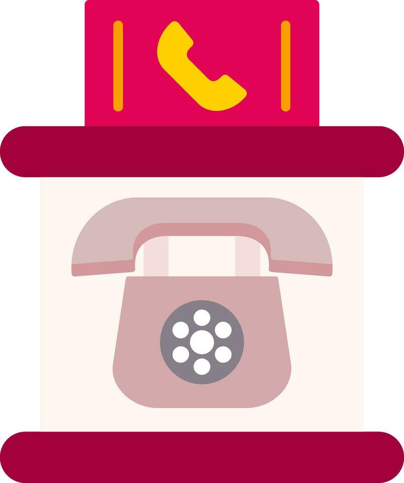 icono plano de cabina telefónica vector