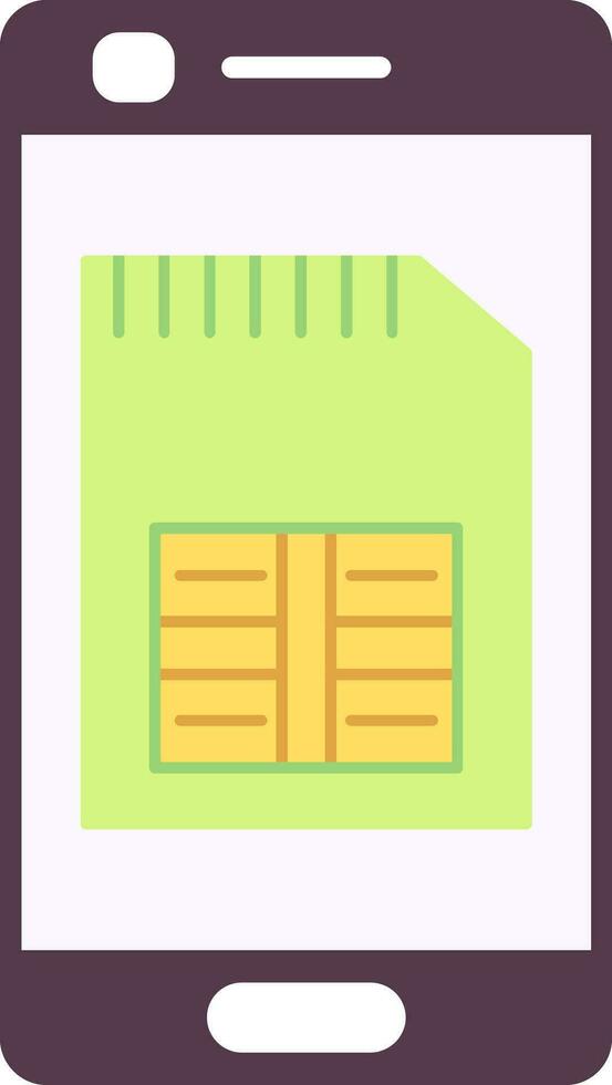 icono plano de la tarjeta sim del teléfono vector