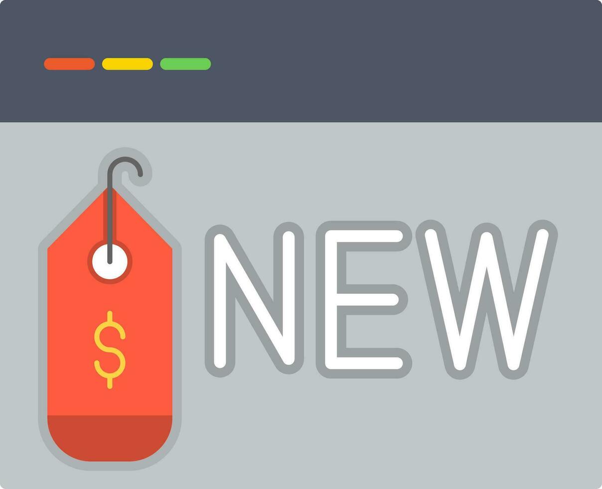 New Item Flat Icon vector