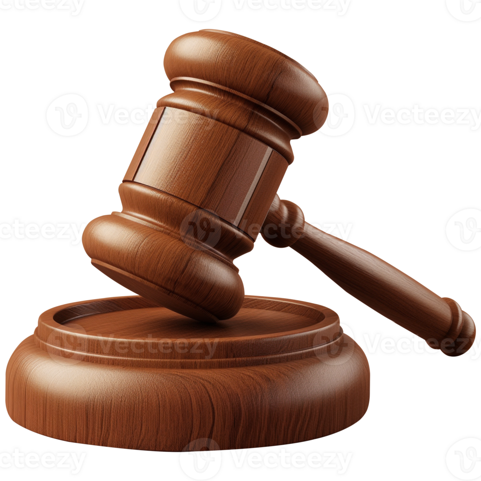 AI generated Judge's hammer and auction, 3d design. Suitable for design elements png