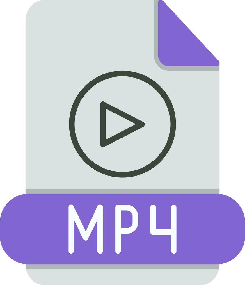 mp4 plano icono vector