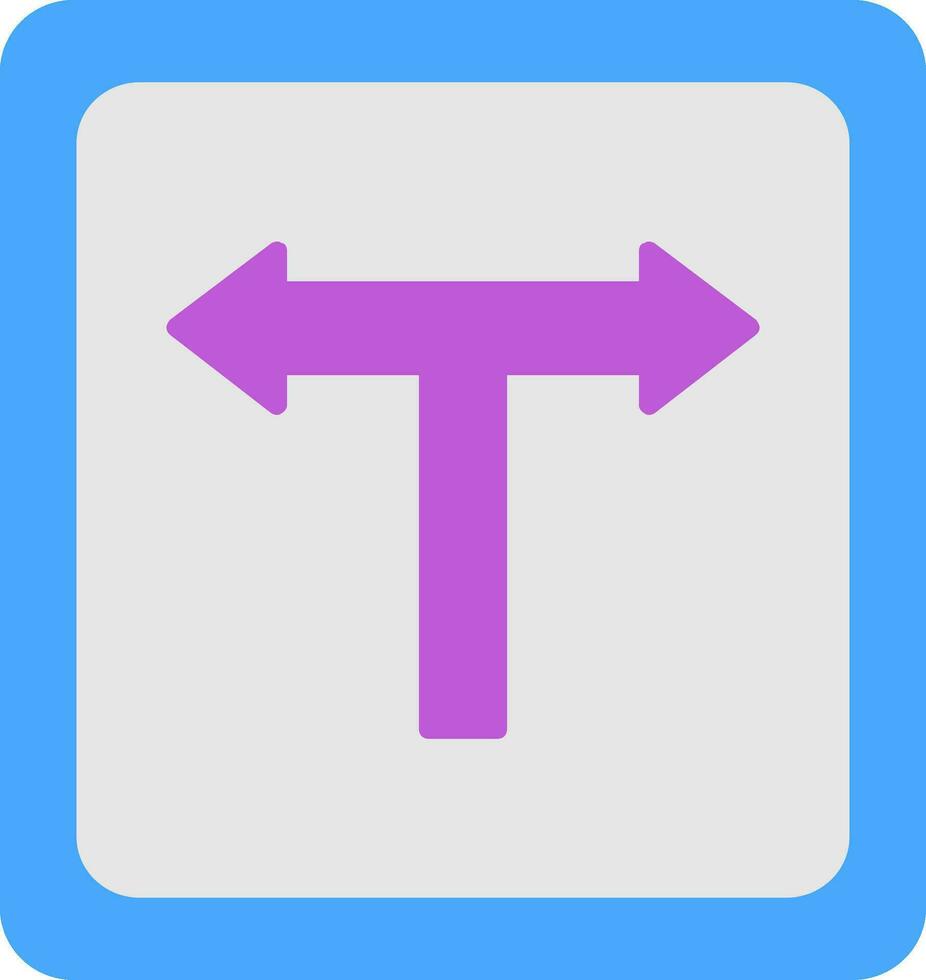 T Junction Flat Icon vector