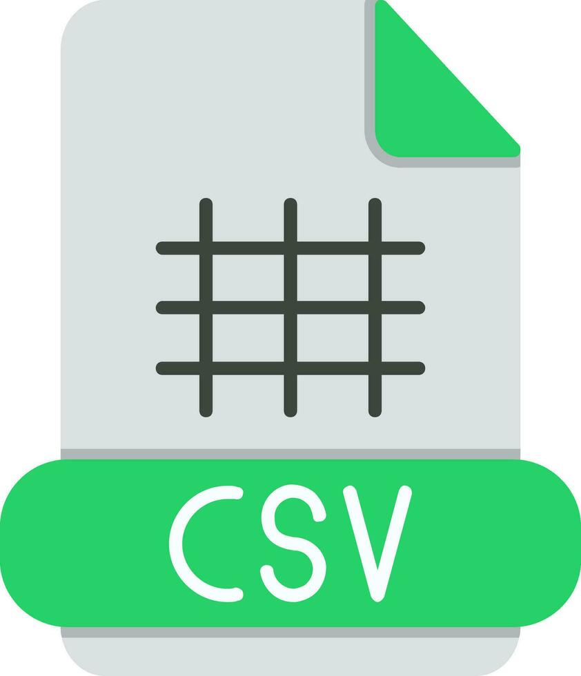 csv plano icono vector