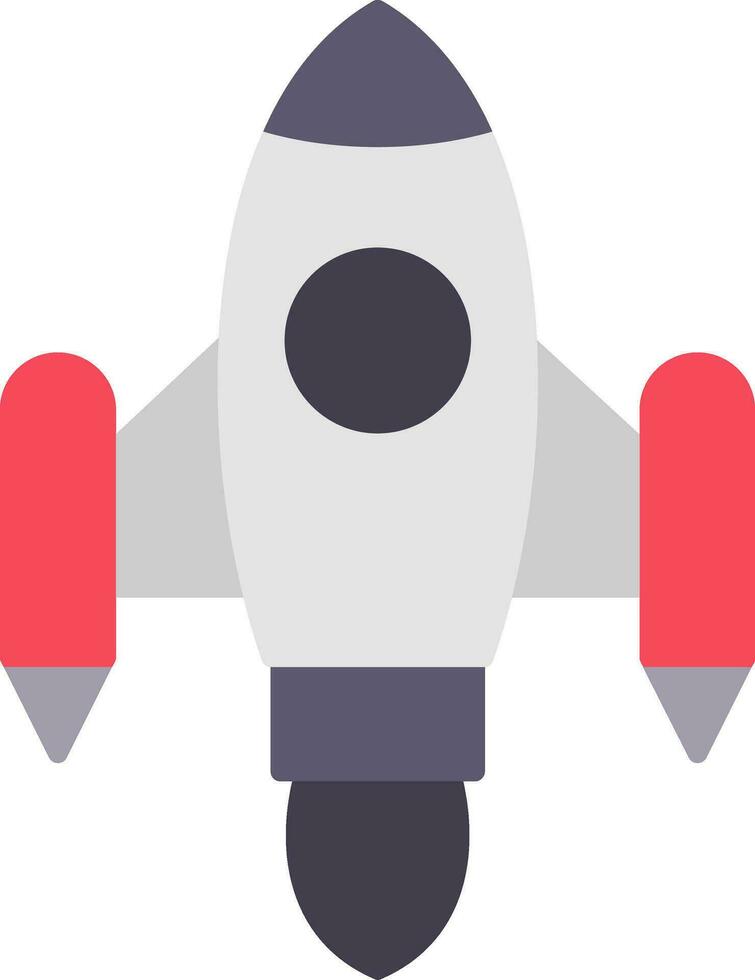 Space Ship Launch Flat Icon vector