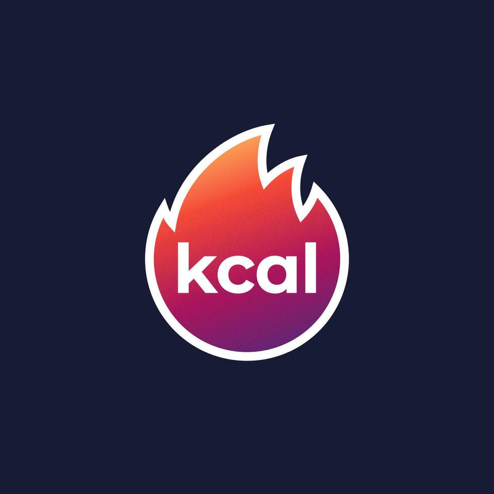 kcal icono, kilocaloría o grasa ardiente vector diseño