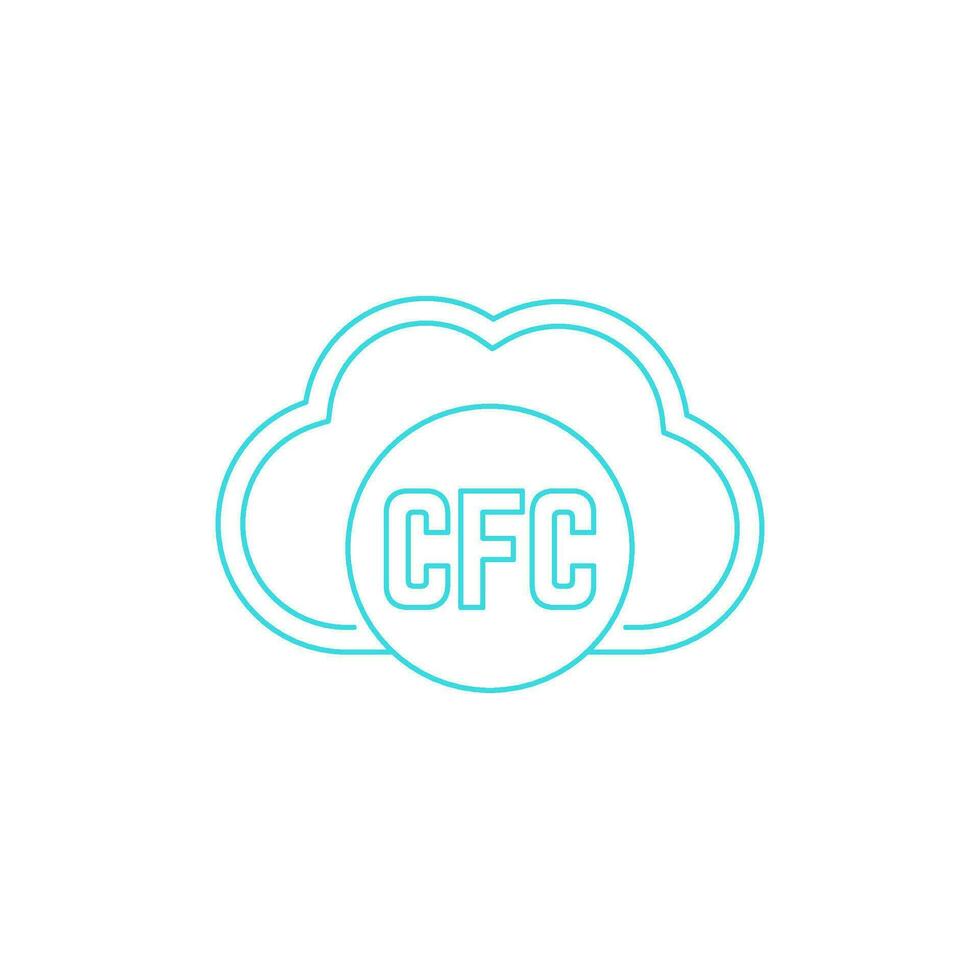 CFC gas line icon with a cloud vector