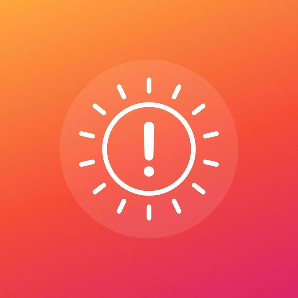 Sun warning icon, vector design