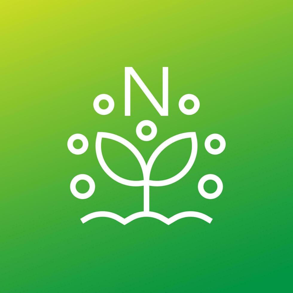 nitrogen fertilizer line icon, vector