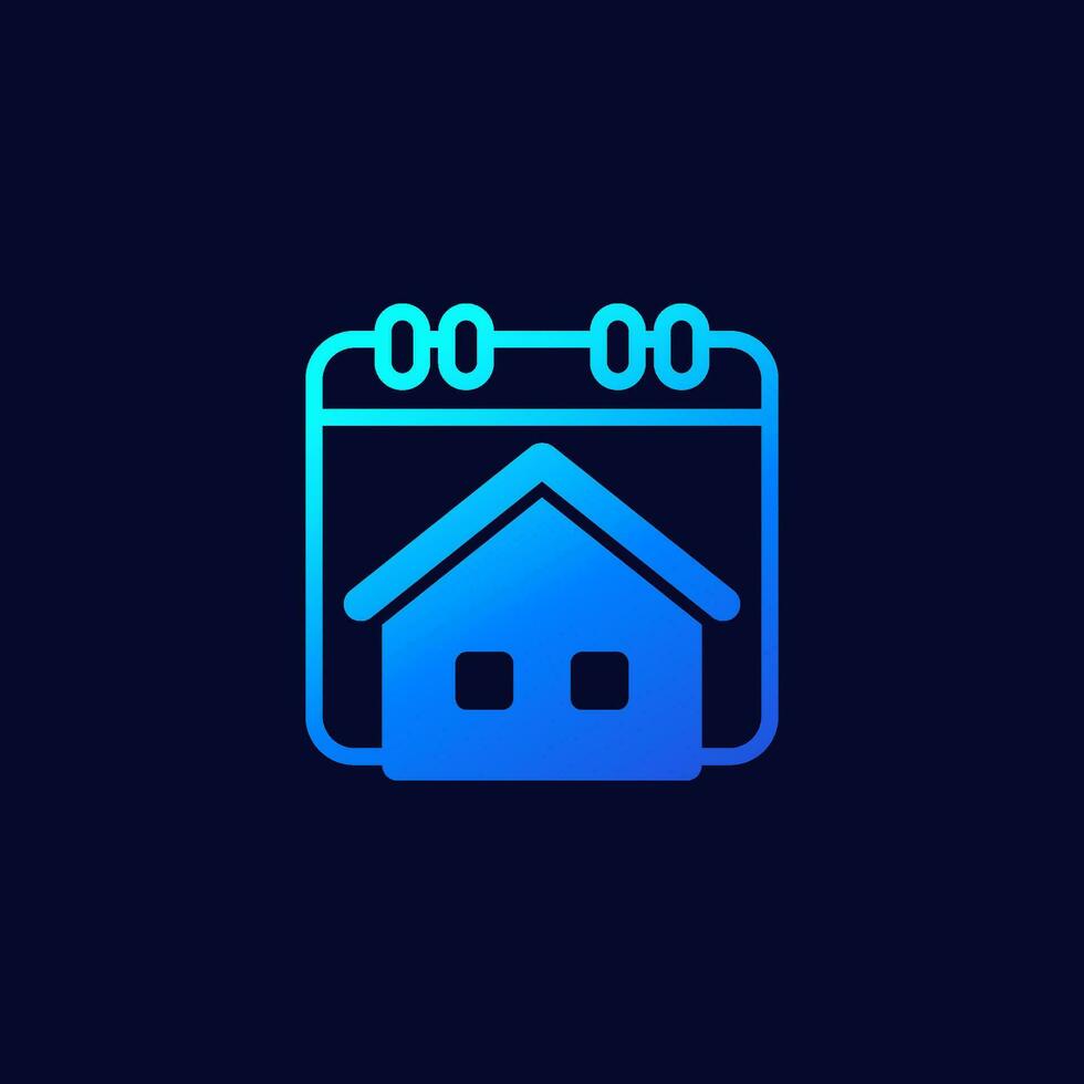 house and calendar, booking schedule vector icon