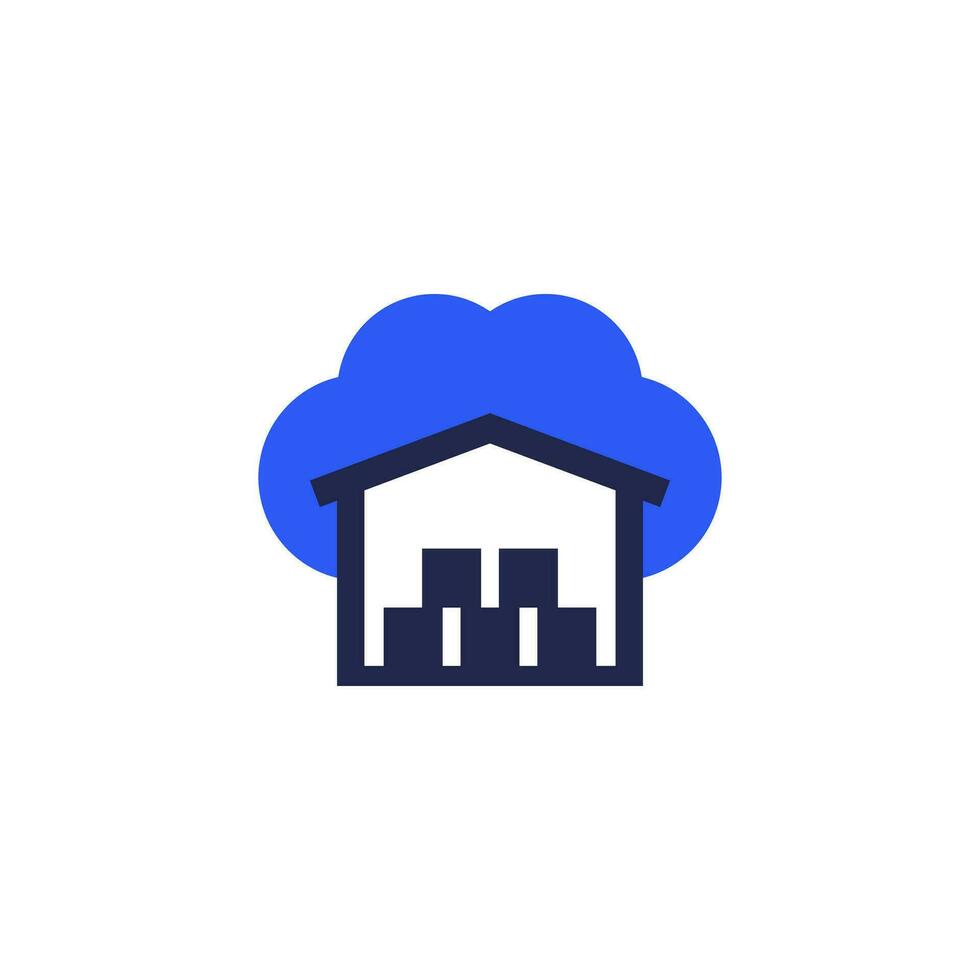 Cloud platform for warehouse icon vector
