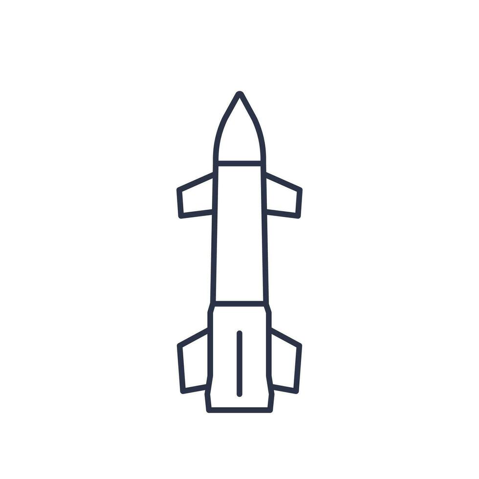 Ballistic missile line icon on white vector
