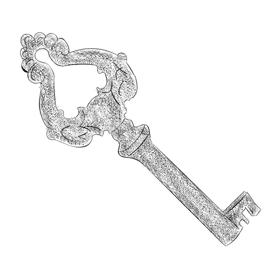 Trendy Vintage Key vector