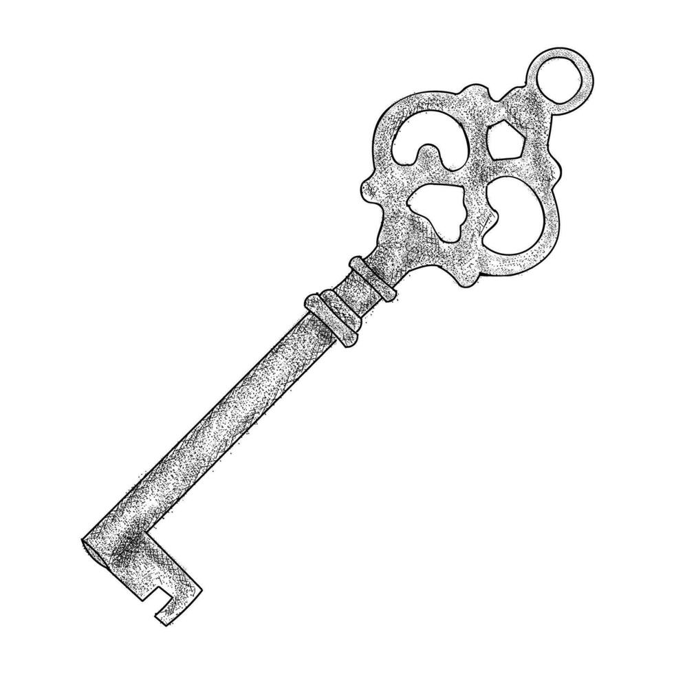 Trendy Anique Key vector