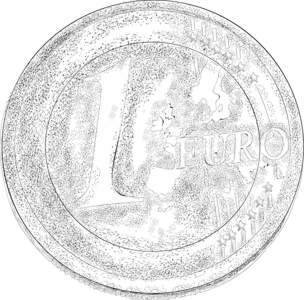 moneda de euro de moda vector