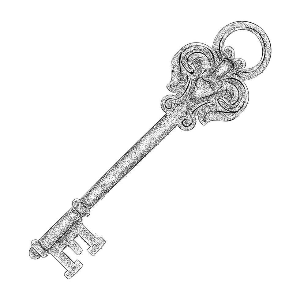 Trendy Anique Key vector