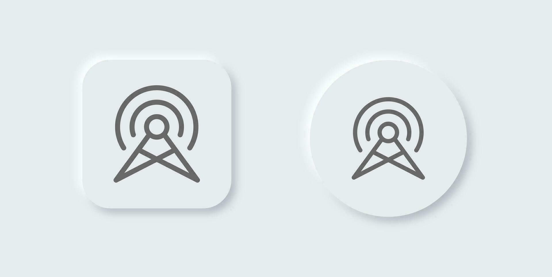 Broadcast line icon in neomorphic design style. Online signs vector illustration.