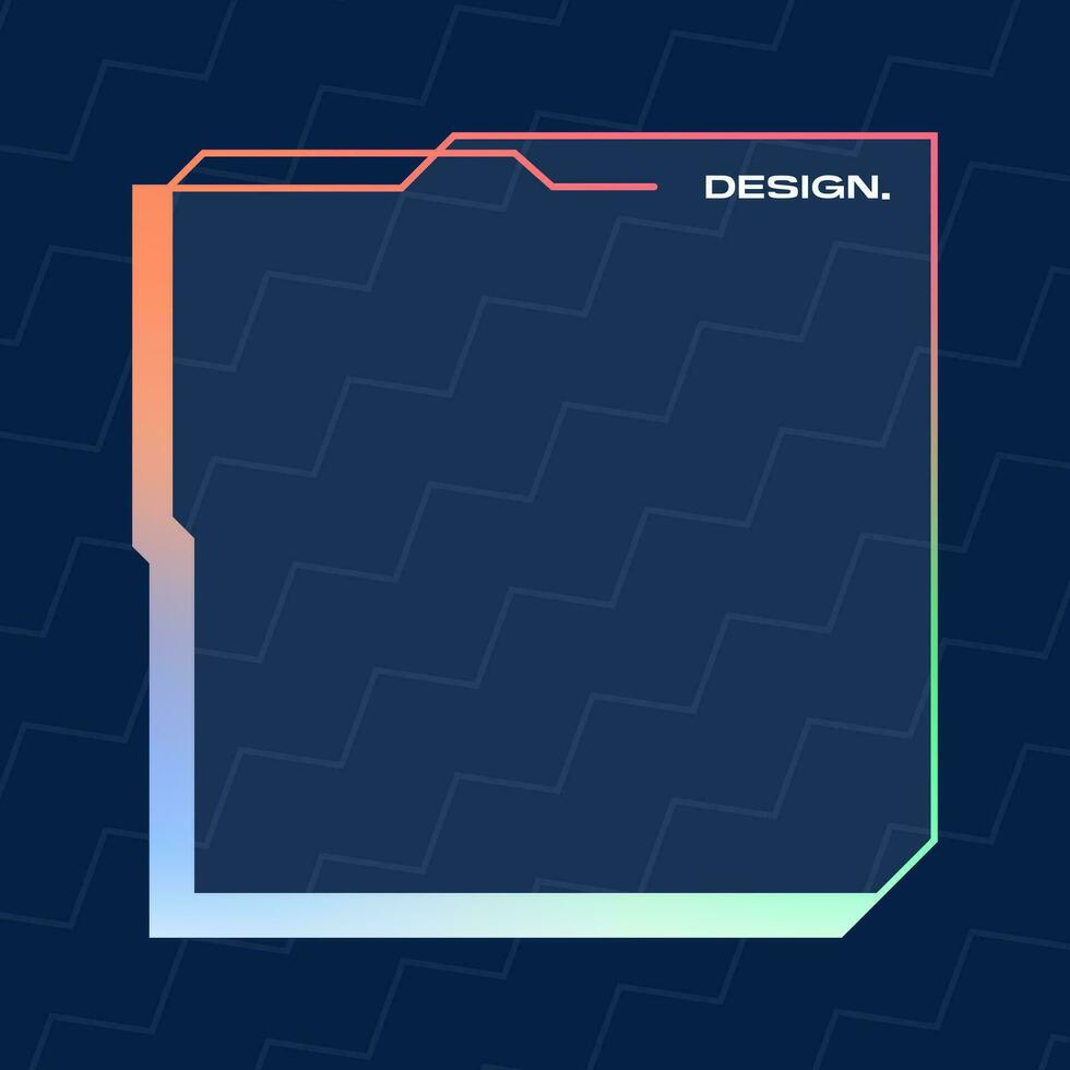 Futuristic square gradient background. Pop up window vector illustration.