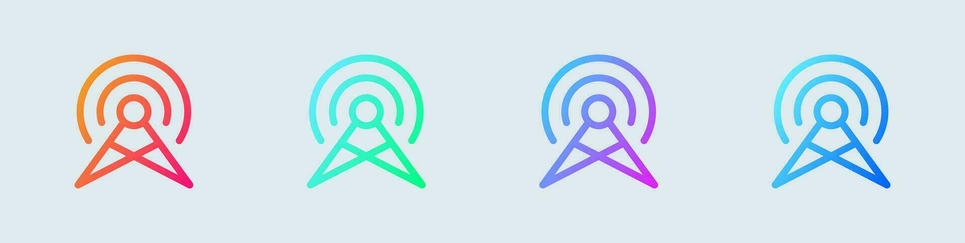 Broadcast line icon in gradient colors. Online signs vector illustration.