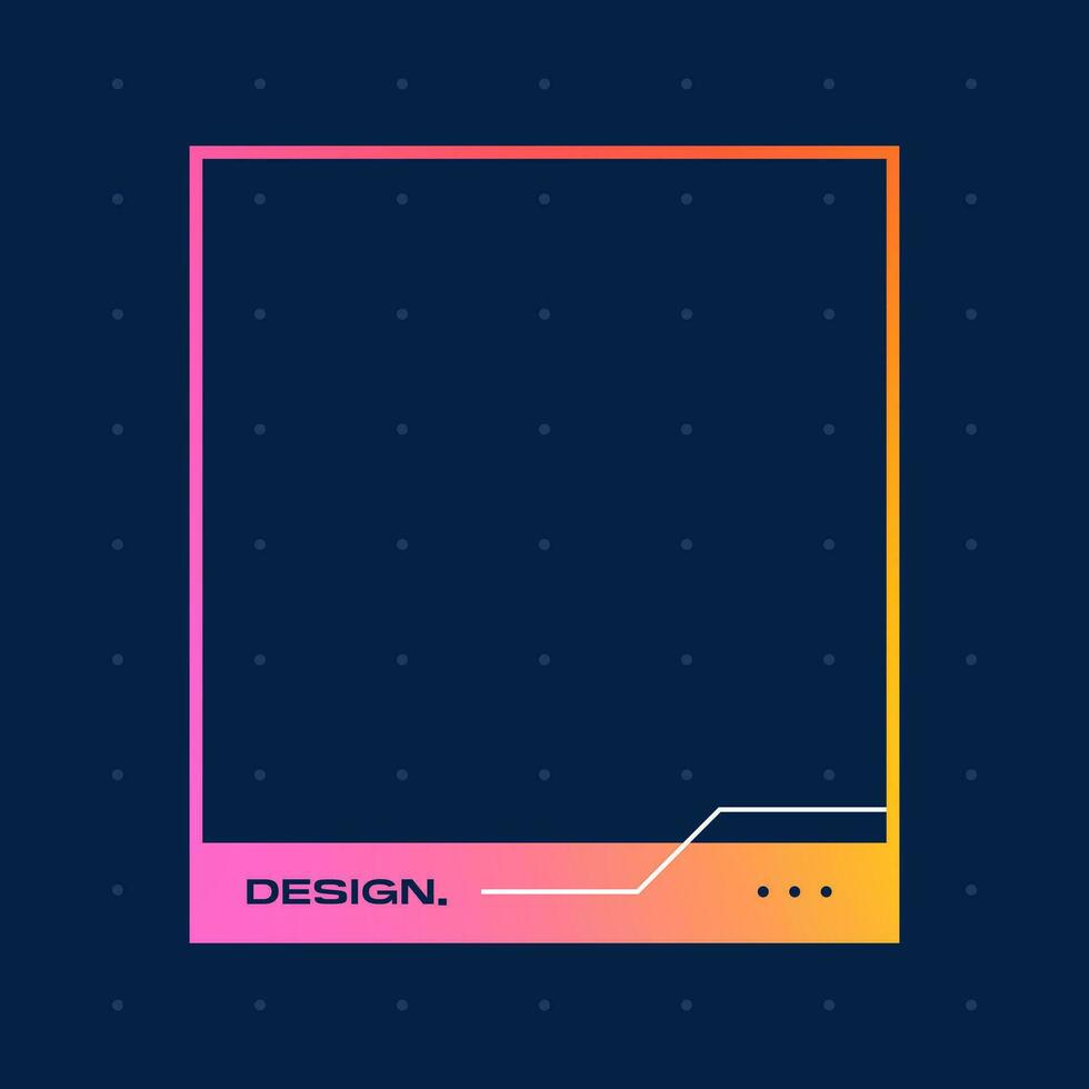 Colorful square gradient background. Social media frame vector illustration.