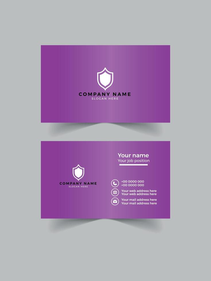 Purple color corporate business card design vector