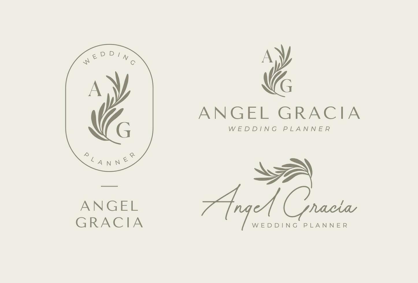 Hand drawn feminine botanical logo design template. vector