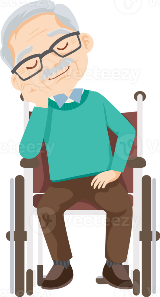 elderly man or grandfather in actions character png