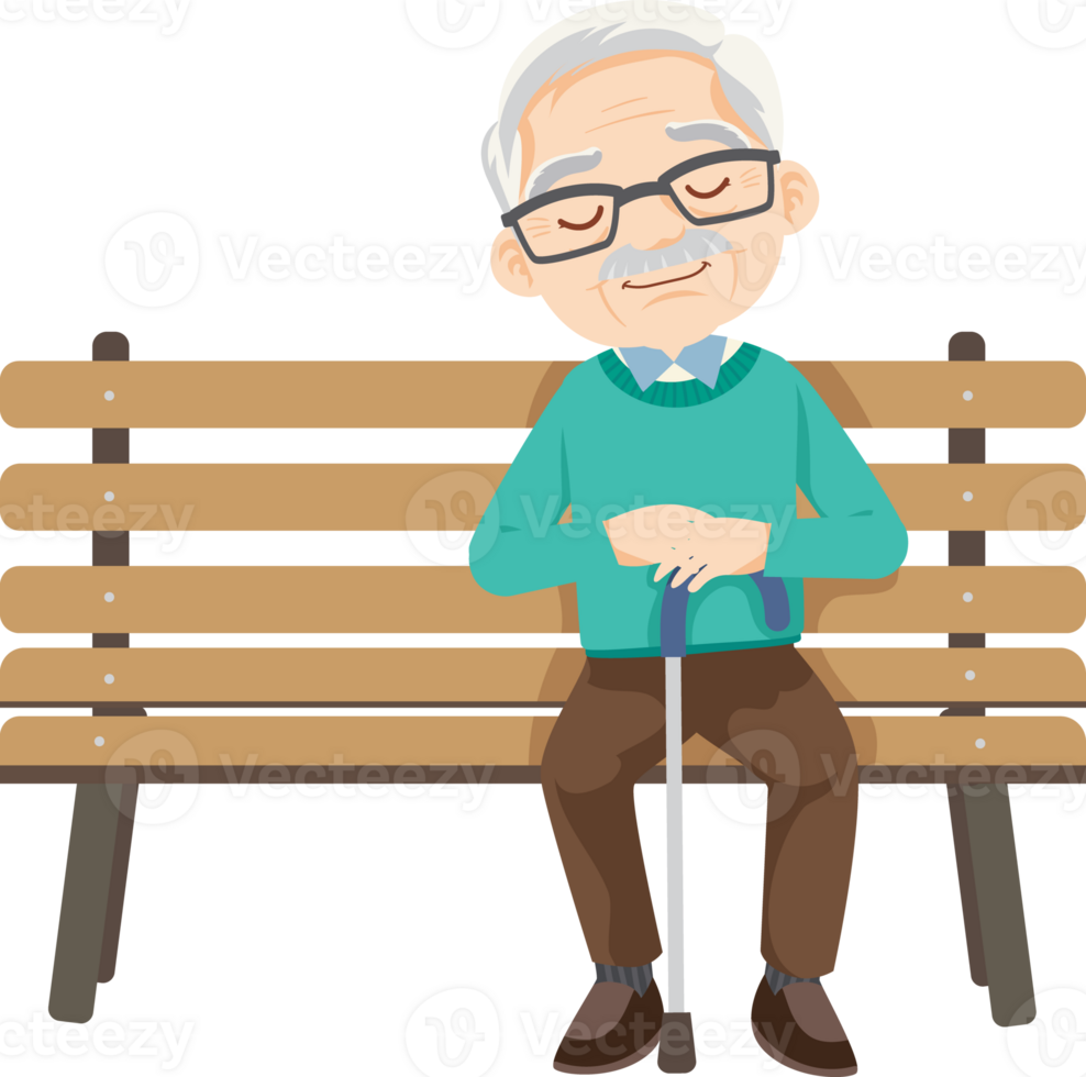 elderly man or grandfather in actions character png