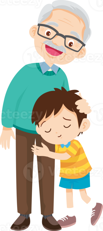 elderly man or grandfather in actions character png