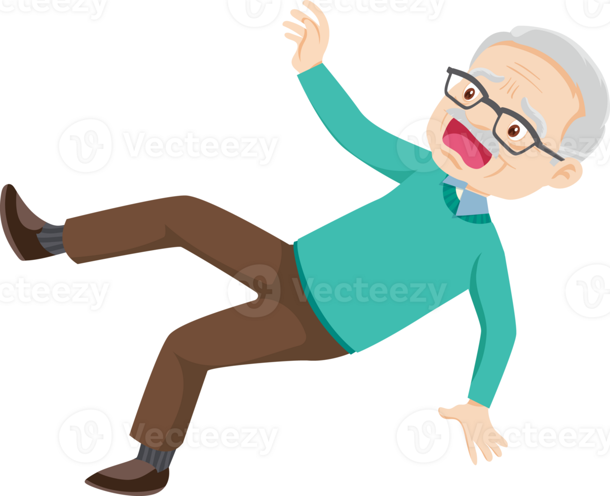 elderly man or grandfather in actions character png
