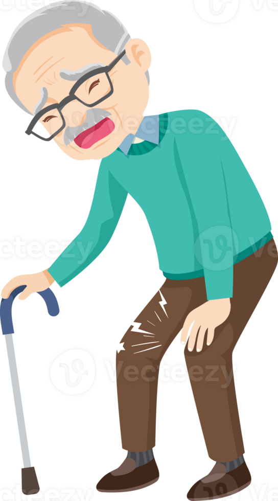 elderly man or grandfather in actions character png