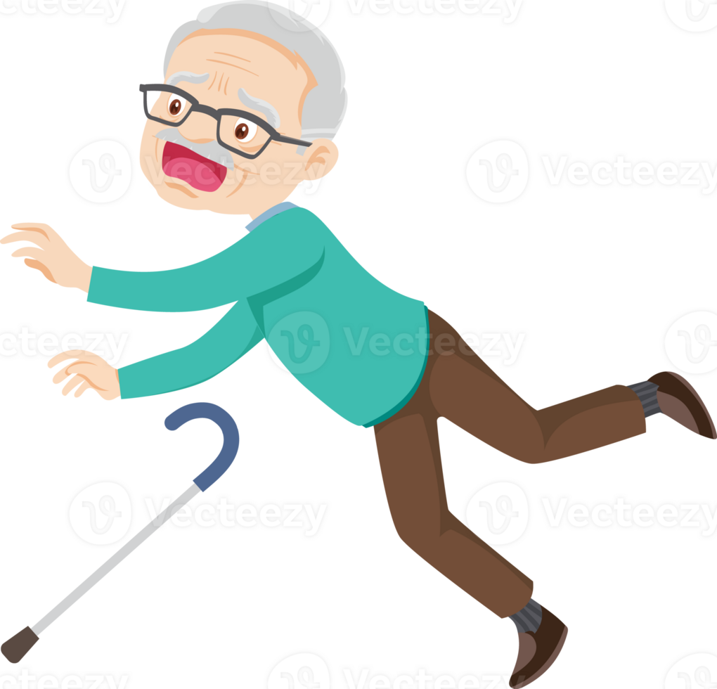 elderly man or grandfather in actions character png