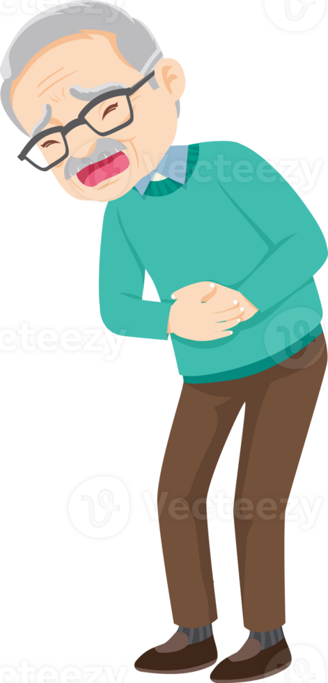 elderly man or grandfather in actions character png