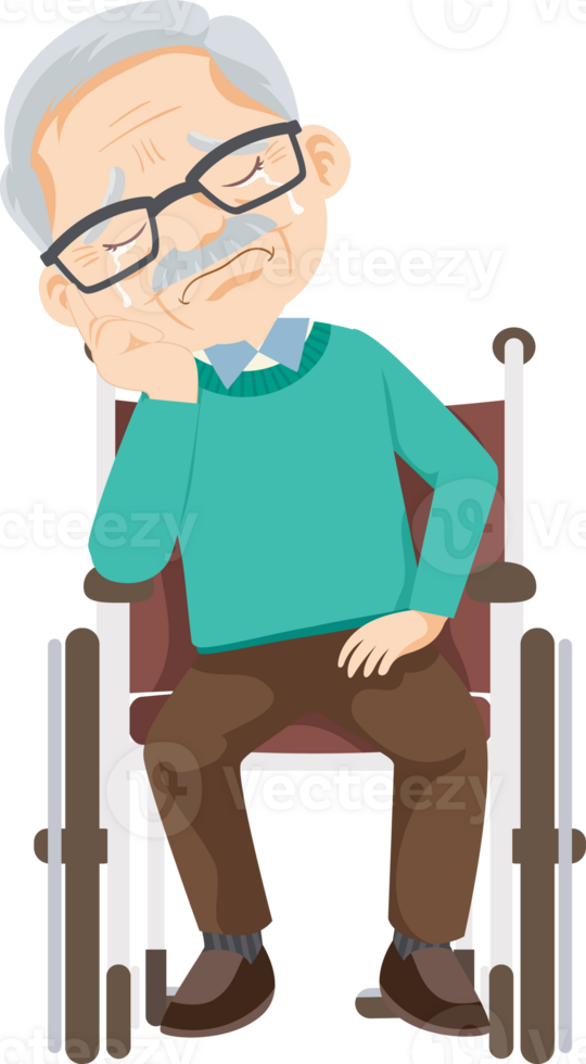 elderly man or grandfather in actions character png