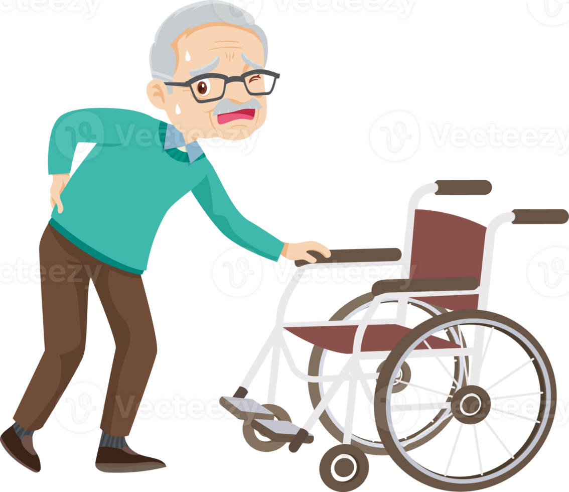 elderly man or grandfather in actions character png